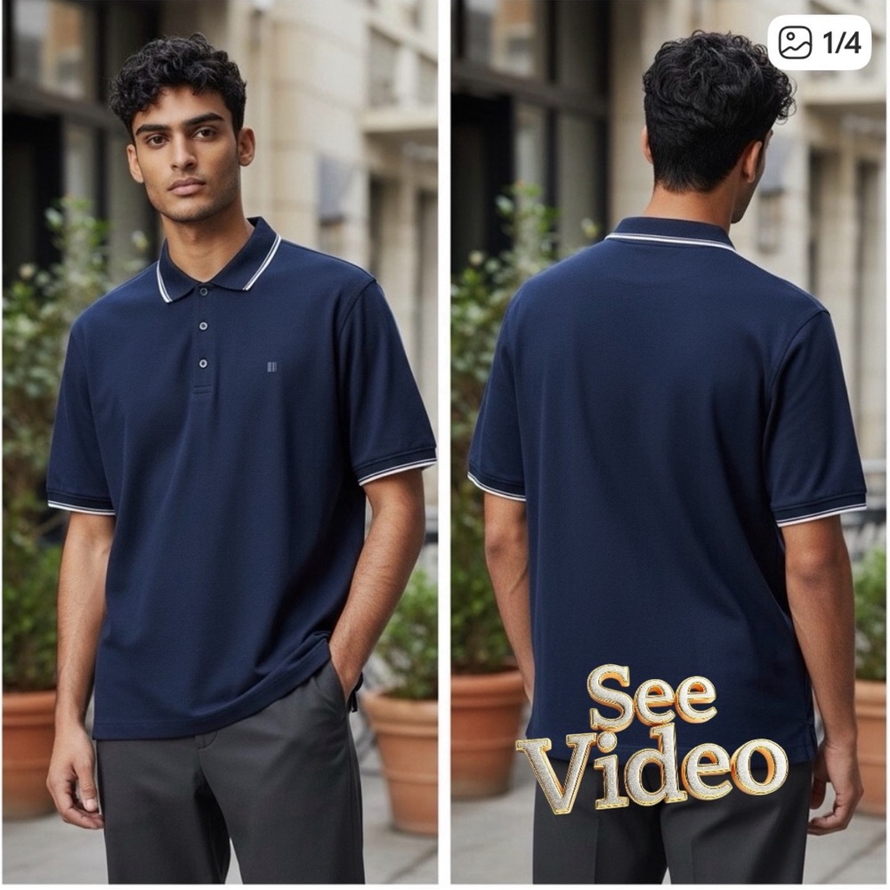 👛 (ANY 2/$25) DENVER HAYES Golf Shirt, Modern Fit